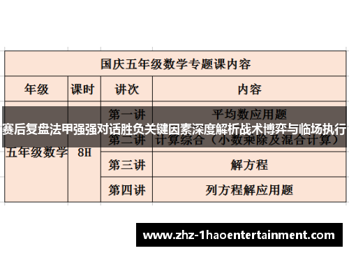 赛后复盘法甲强强对话胜负关键因素深度解析战术博弈与临场执行 赛后复盘法甲强强对话胜负关键因素深度解析战术博弈与临场执行